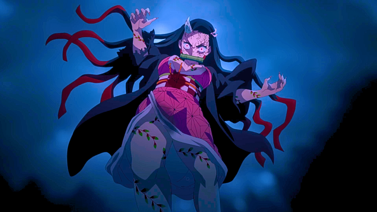 nezuko saute sur hantengu episode 10 demon slayer