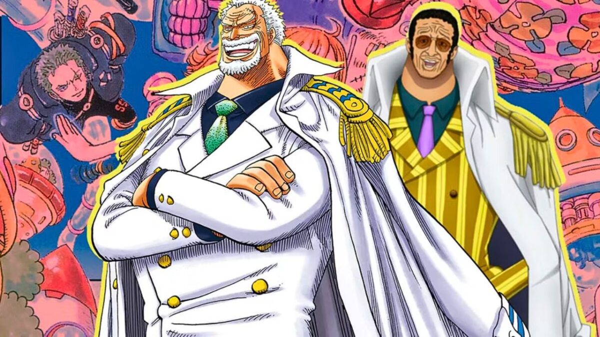 kizaru garp one piece sur fond colore