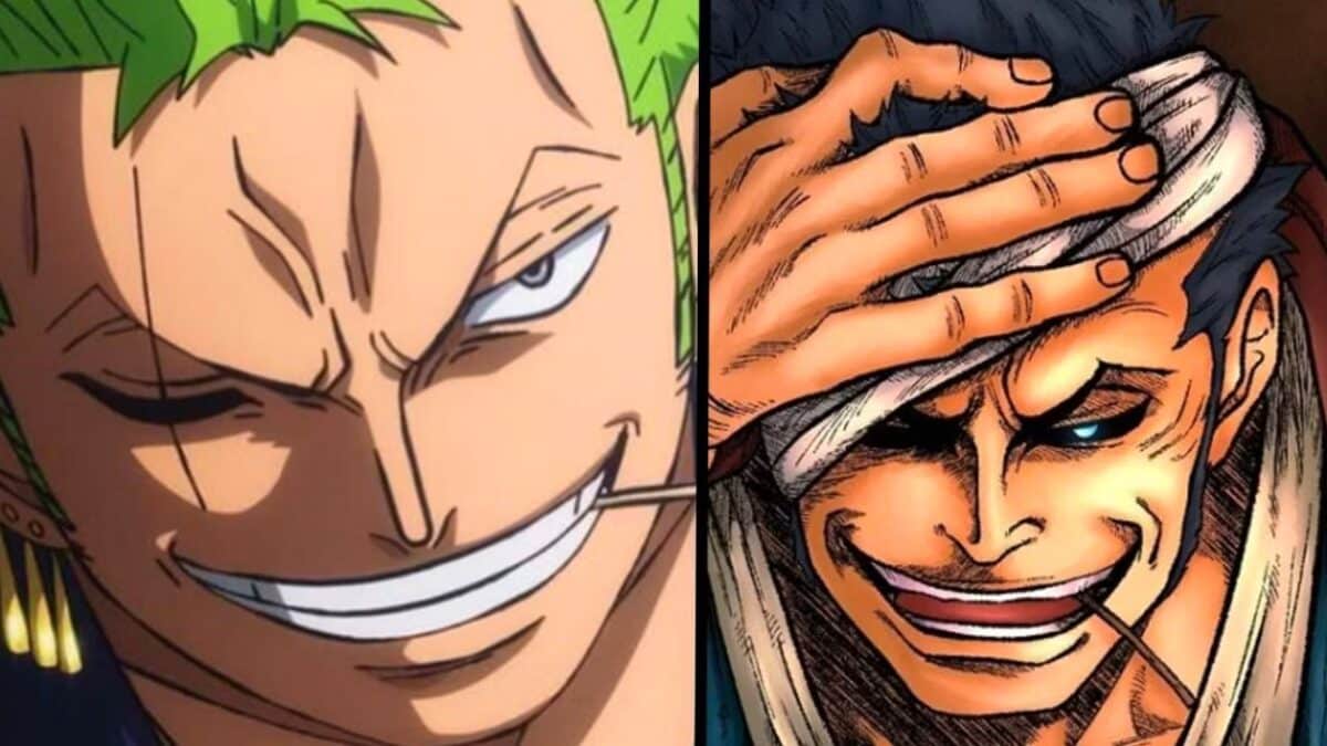 zoro et ushimaru one piece collage