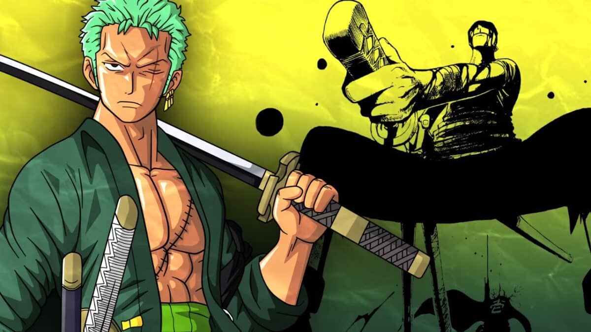 zoro one piece fond vert