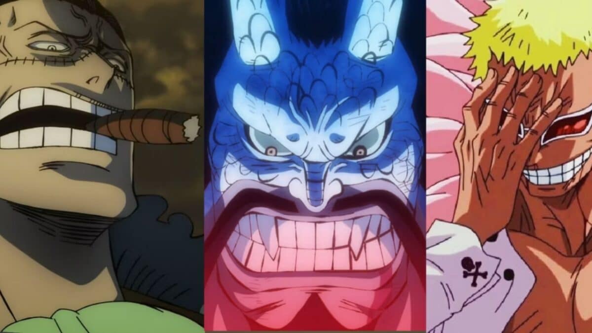 collage one piece kaido crocodile doflamingo